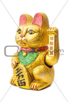 The Lucky Cat - Maneki Neko holding the Koban coin