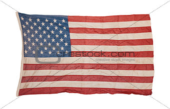 American flag old and worn