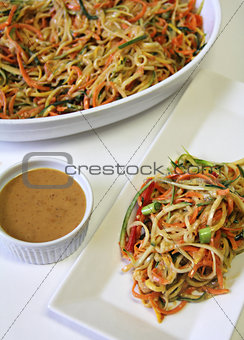 Vegetable Noodle Salad Peanut Sauce vertical