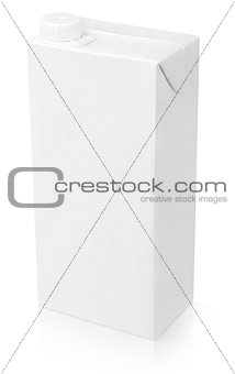 Blank white carton package of juice
