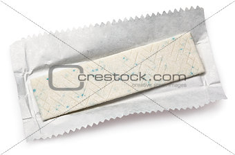Chewing gum plate on wrapping paper