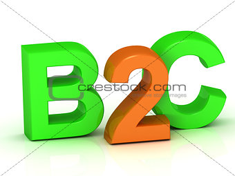 B2C 3d inscription bright volume letter 