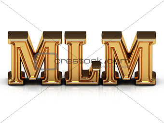 MLM 3d inscription with luminous spark on screen