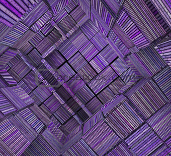 3d fragmented tiled mosaic labyrinth striped purple lavender mag