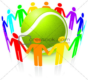 Tennis Ball with People United