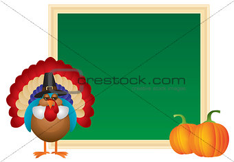 Thanksgiving Day Turkey Pilgrim Chalkboard Illustration