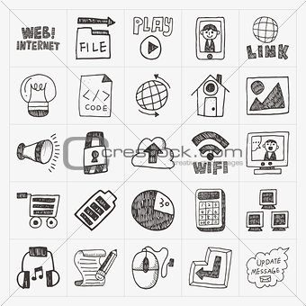 doodle internet web icon set