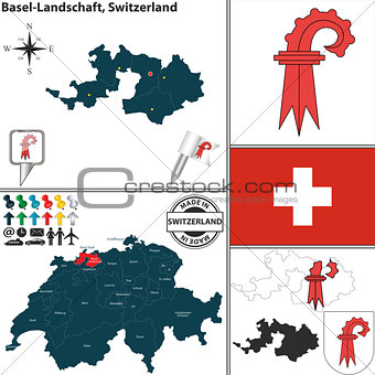 Map of Basel-Landschaft, Switzerland