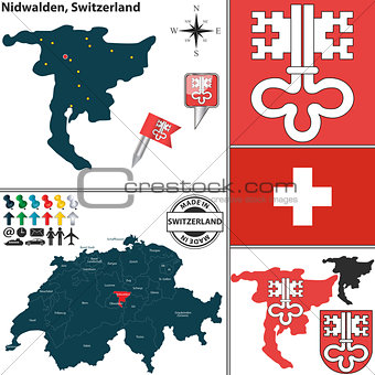 Map of Nidwalden, Switzerland