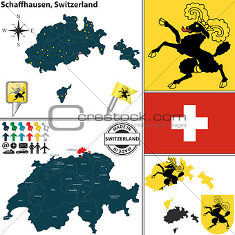 Map of Schaffhausen, Switzerland