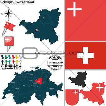 Map of Schwyz, Switzerland