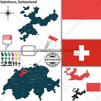 Map of Solothurn, Switzerland