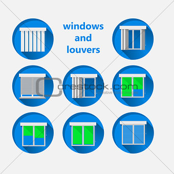 Flat icons for windows and louvers
