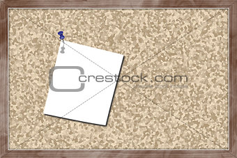 Cork board with blank paper
