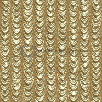 Golden draped curtains