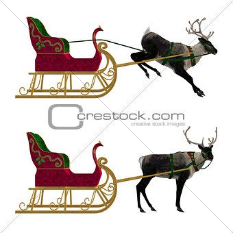 Reindeer with sleigh