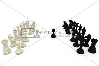 Black and white chess pieces