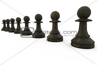 Black pawns in a row