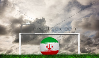 Composite image of football in iran colours