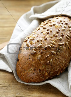 loaf of rye bread with sunflower seeds
