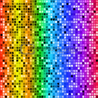 Bright rainbow colored rectangle mosaic seamless pattern