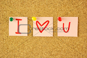 Stickers with love message on the cork
