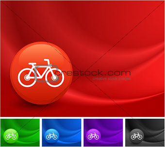 Bicycle Icon on Multi Colored Abstract Wave Background