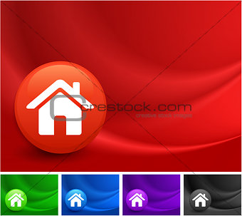 House Icon on Multi Colored Abstract Wave Background