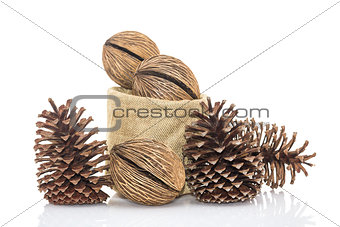 Othalanga - Suicide tree seed and cedar pine cone in sacks fodde