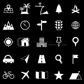 Location icons on black background