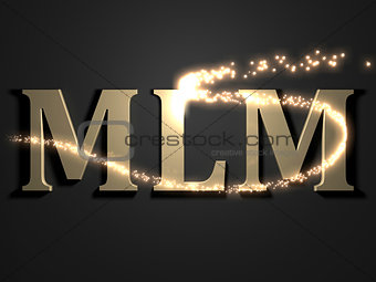 MLM- 3d inscription with luminous line with spark
