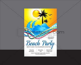 abstract beach party flyer 