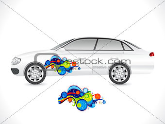 abstract sedan car sticker