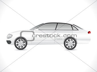 glossy white sedan car template 