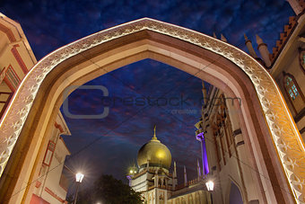 Sultan Mosque Gateway Blue Hour