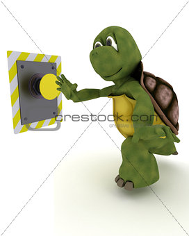 Tortoise pushing a button