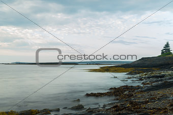 Ocean shore in the morning (Slow shutter speed)