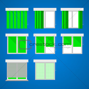 Icons for windows and louvers.