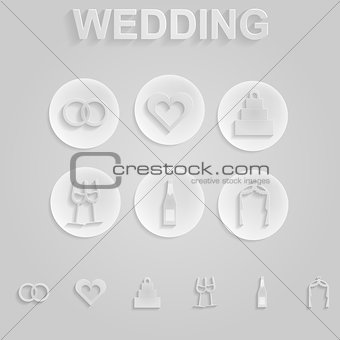 Gray icons for wedding