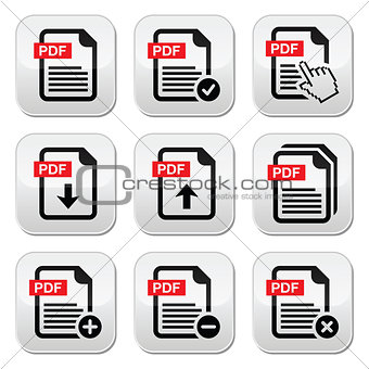 PDF download and upload buttons set