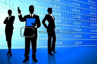Business Team on Stock Market Background