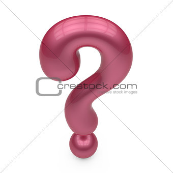 fuchsia 3d question mark isolated on white background
