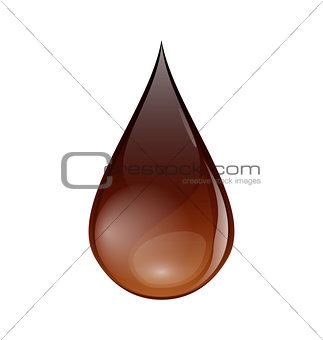 Chocolate or coffee droplet isolated on white background