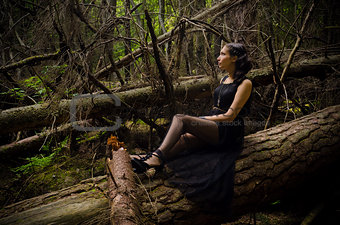 girl in a mystical forest