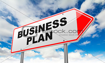 Business Plan on Red Road Sign.