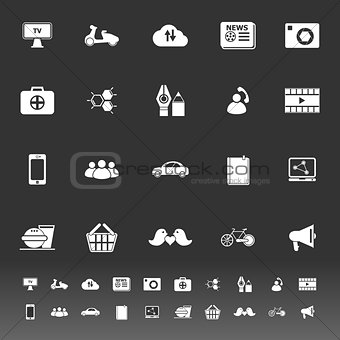 Social network icons on gray background