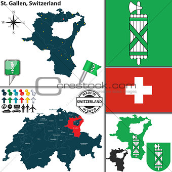 Map of St. Gallen, Switzerland