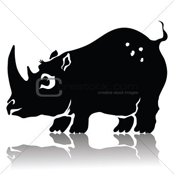 silhouette of rhinoceros