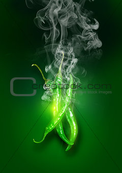 Glowing Green Super Hot Chilli Peppers
