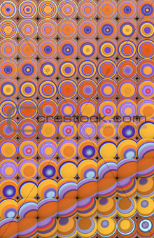 3d abstract tiled mosaic background in yellow purple orange